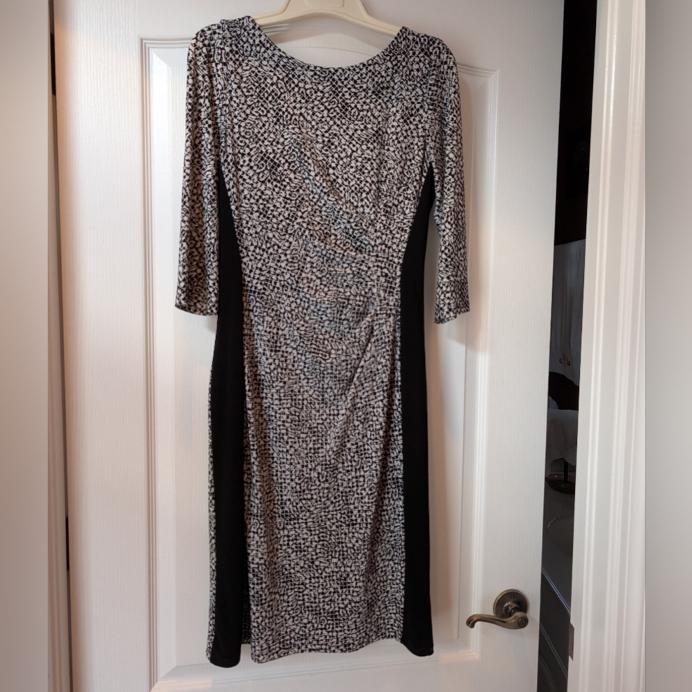 Lauren Ralph Lauren Black and White Long Sleeve Dress